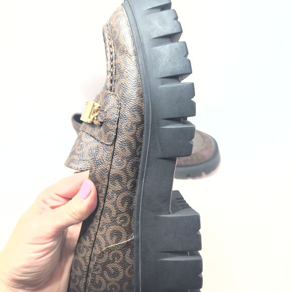 Guess GBG Los Angeles Collie Chumky Heel T Bar Loafers Faux Leather Women's 7.5 - Picture 2 of 10